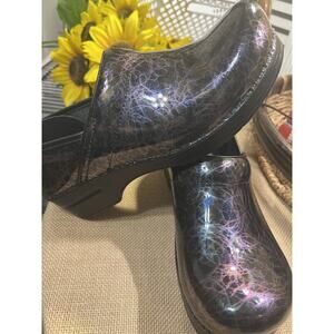 NEW Dansko Professional Clogs Womens Size 41 EU, US 10.5, Black Iridescent Swirl